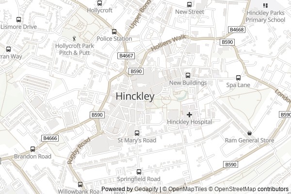 Map of Hinckley service area